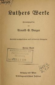 Cover of Werke by Martin Luther