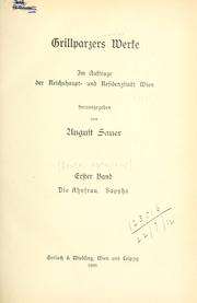 Cover of Werke by Franz Grillparzer