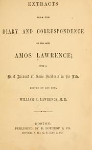Front cover of Extracts from the diary and correspondence of the late Amos Lawrence by Amos Lawrence