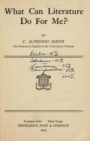 Cover of What can literature do for me? by C. Alphonso Smith