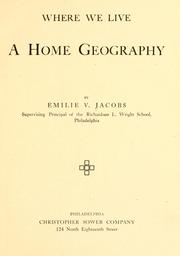 Cover of Where we live by Emilie Van Beil Jacobs