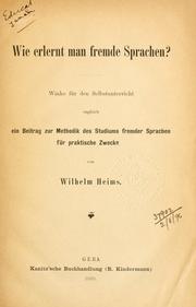 Front cover of Wie erlernt man fremde Sprachen? by Wilhelm Heims