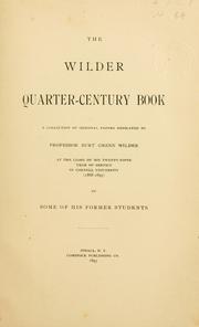 Front cover of The Wilder quarter-century book by Burt G. Wilder