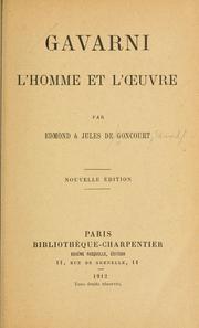 Cover of Gavarni : l'homme et l'oeuvre by Edmond de Goncourt