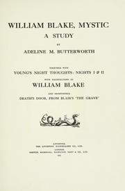 Front cover of William Blake, mystic by Adeline M. Butterworth