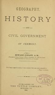 Front cover of Geography, history and civil government of Vermont by Edward Conant