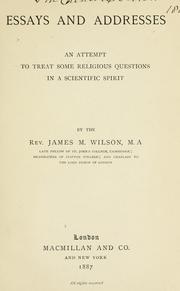 Front cover of Essays and addresses by Wilson, J. M.