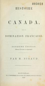 Front cover of Histoire du Canada, sous la domination française by M. Bibaud