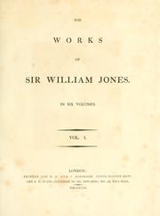 Front cover of The works of Sir William Jones by Jones, William Sir