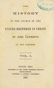 Front cover of The history of the church of the United Brethren in Christ by John Lawrence