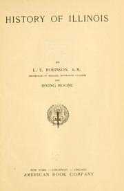Front cover of History of Illinois by Luther Emerson Robinson