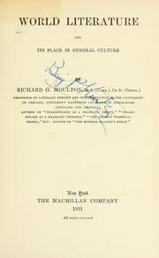 Cover of World literature and its place in general culture by Richard Green Moulton