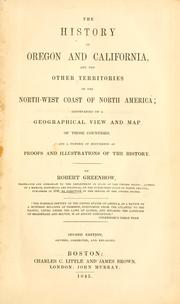 Front cover of History of Oregon and California and the other territories on the North-west coast of North America by Robert Greenhow