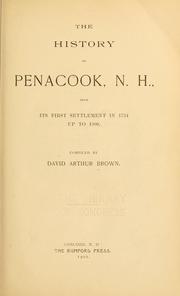 Front cover of The history of Penacook, N. H by David Arthur Brown