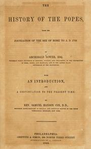 Front cover of The history of the popes by Archibald Bower