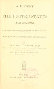 Front cover of A history of the United States for schools by Johnston, Alexander