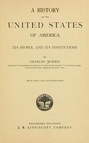 Front cover of A history of the United States of America, its people, and its institutions by Charles Morris