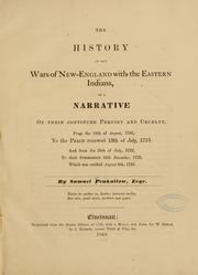 Front cover of The history of the wars of New-England with the eastern Indians by Samuel Penhallow
