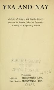 Front cover of Yea and nay by Unknown