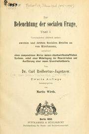 Cover of Zur Beleuchtung der socialen Frage by Johann Karl Rodbertus