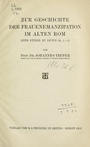 Front cover of Zur Geschichte der Frauenemanzipation im alten Rom by Johannes Teufer