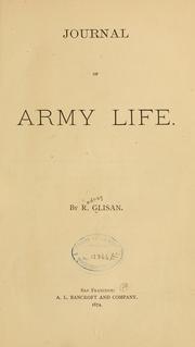Front cover of Journal of army life . by Rodney Glisan