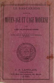 Cover of Le Bas-Canada entre le moyen-age et l'age moderne by Joseph Apollinaire Gingras