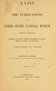 Front cover of A list of the publications of the United States National museum (1875-1900) by United States National Museum.