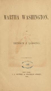 Cover of Martha Washington by Benson J. Lossing