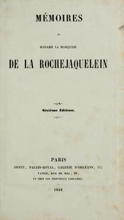 Front cover of Mémoires de Madame la marquise de la Rochejaquelein by Marie-Louise-Victoire marquise de La Rochejaquelein