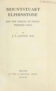 Cover of Mountstuart Elphinstone by James Sutherland Cotton
