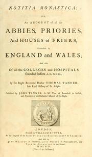 Cover of Notitia monastica by Thomas Tanner