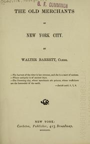 Front cover of The old merchants of New York City by Joseph Alfred Scoville