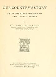 Front cover of Our country's story by Eva March Tappan