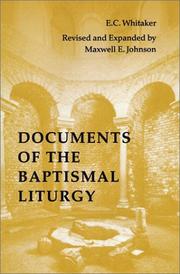 Front cover of Documents of the Baptismal Liturgy (Pueblo Books) by E. C. Whitaker