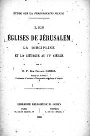 Front cover of Les é glises de Jérusalem by Fernand Cabrol