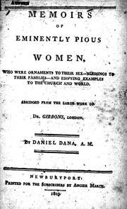 Front cover of Memoirs of eminently pious women by Gibbons, Thomas