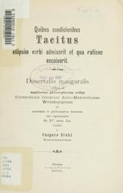 Front cover of Quibus condicionibus Tacitus ellipsim verbi admiserit et qua ratione excoluerit by Casparo Stuhl