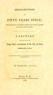 Front cover of Recollections of fifty years since by Ezekiel Bacon