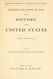 Front cover of Sadlier's excelsior studies in the history of the United States, for schools by Unknown