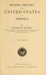 Front cover of School history of the United States of America by Charles Morris