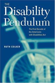 Cover of The Disability Pendulum by Ruth Colker