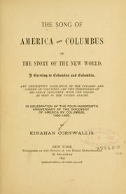 Front cover of The song of America and Columbus by Kinahan Cornwallis