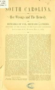 Front cover of South Carolina by Richard Lathers