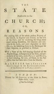 Front cover of The state preferable to the Church by Country Gentleman.