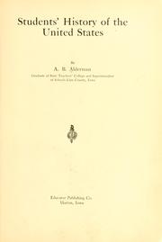 Front cover of Students' history of the United States by Alva Bruce Alderman
