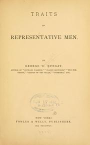 Front cover of Traits Of Representative Men by George W. Bungay