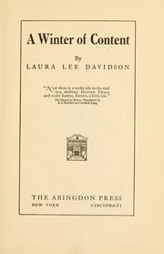 Front cover of A winter of content by Laura Lee Davidson