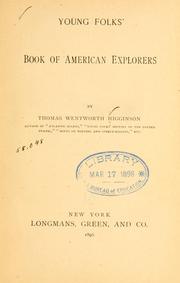 Front cover of Young folks' book of American explorers by Thomas Wentworth Higginson