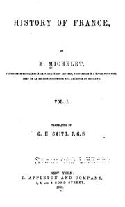 Front cover of Histoire de France by Jules Michelet
